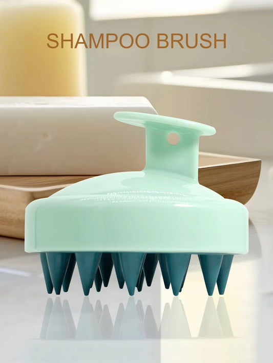 Advanced Silicone Scalp Stimulator: Professional Deep-Cleansing Massage Tool with Ergonomic Magic Handle – High-Durability Hair & Body Spa Brush