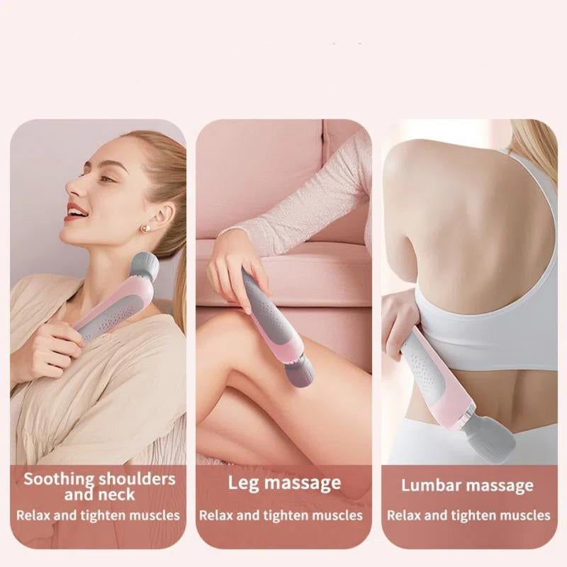 Portable USB Rechargeable Handheld Massager with High-Frequency Vibration Motor for Neck, Back, Leg, and Waist Muscle Relief
