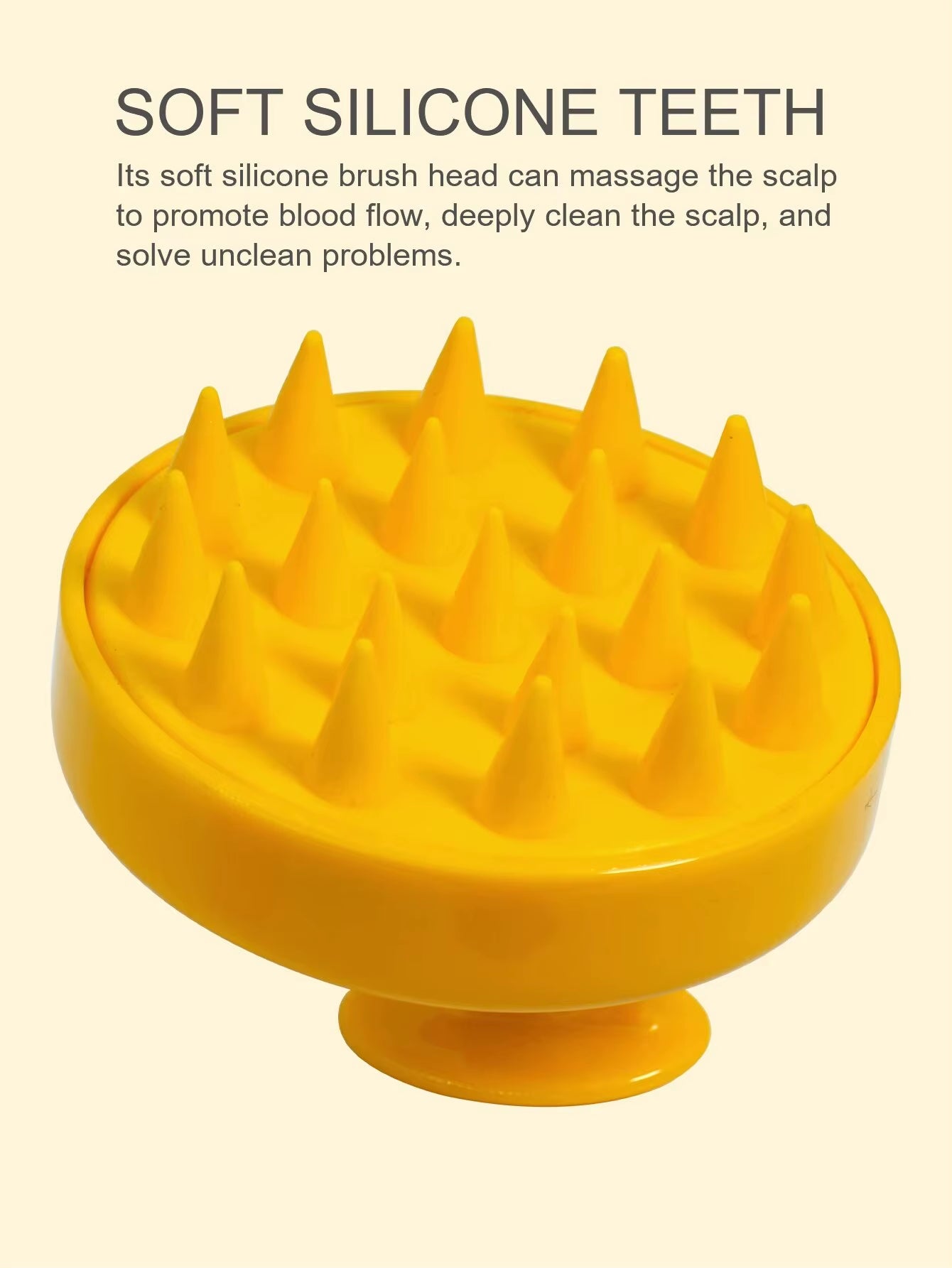 Advanced Silicone Scalp Stimulator: Professional Deep-Cleansing Massage Tool with Ergonomic Magic Handle – High-Durability Hair & Body Spa Brush