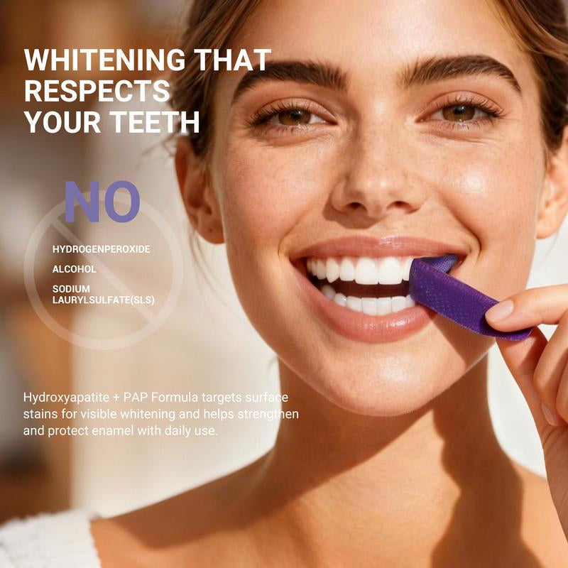 CEELIKE Nano-Hydroxyapatite Purple Strips: Enamel-Safe Whitening Treatment for Sensitive Teeth – Peroxide-Free – 7/21 Sessions