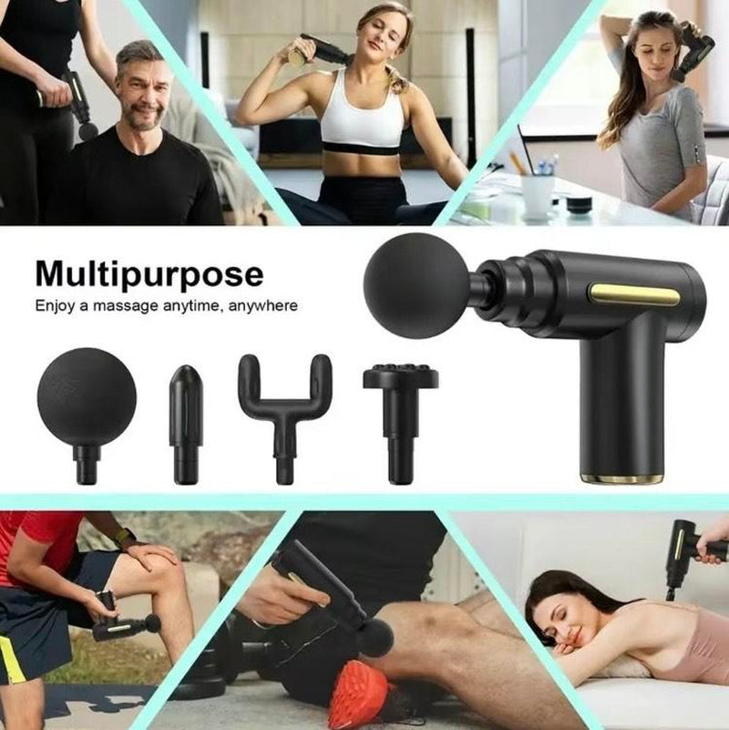 Electric Massage Machine with Replacement Heads, 1 Set Portable Handheld Comfort Muscle Massage Gun